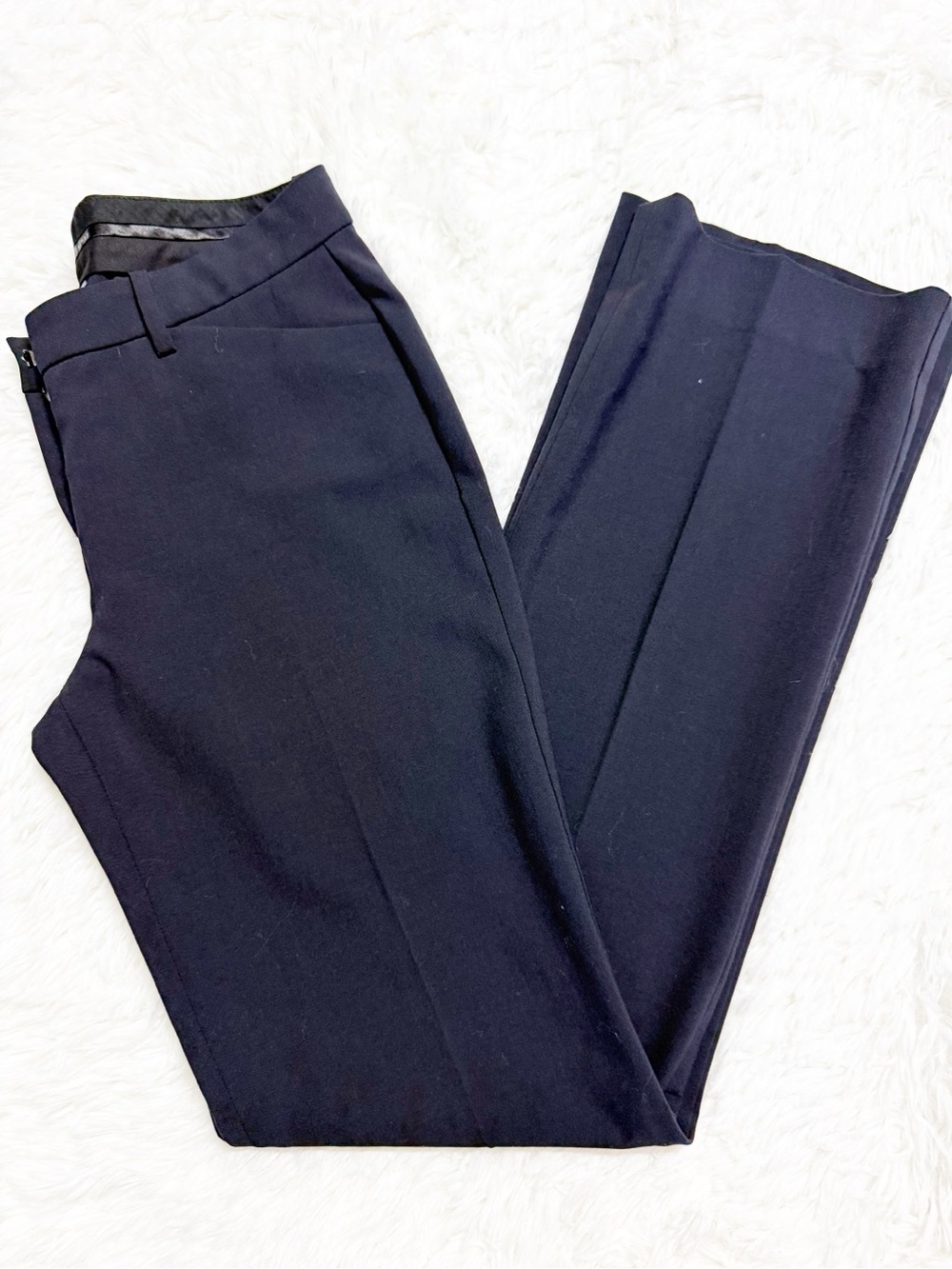 Theory Navy Blue Wool Blend Straight Leg Dress Pants Size 2